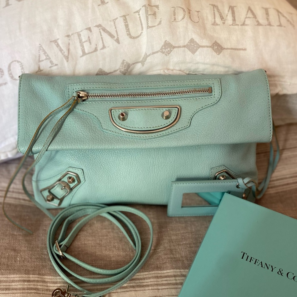 Balenciaga Metallic Edge Envelope Clutch/ Crossbody
